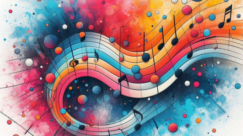 abstract drawing of random music