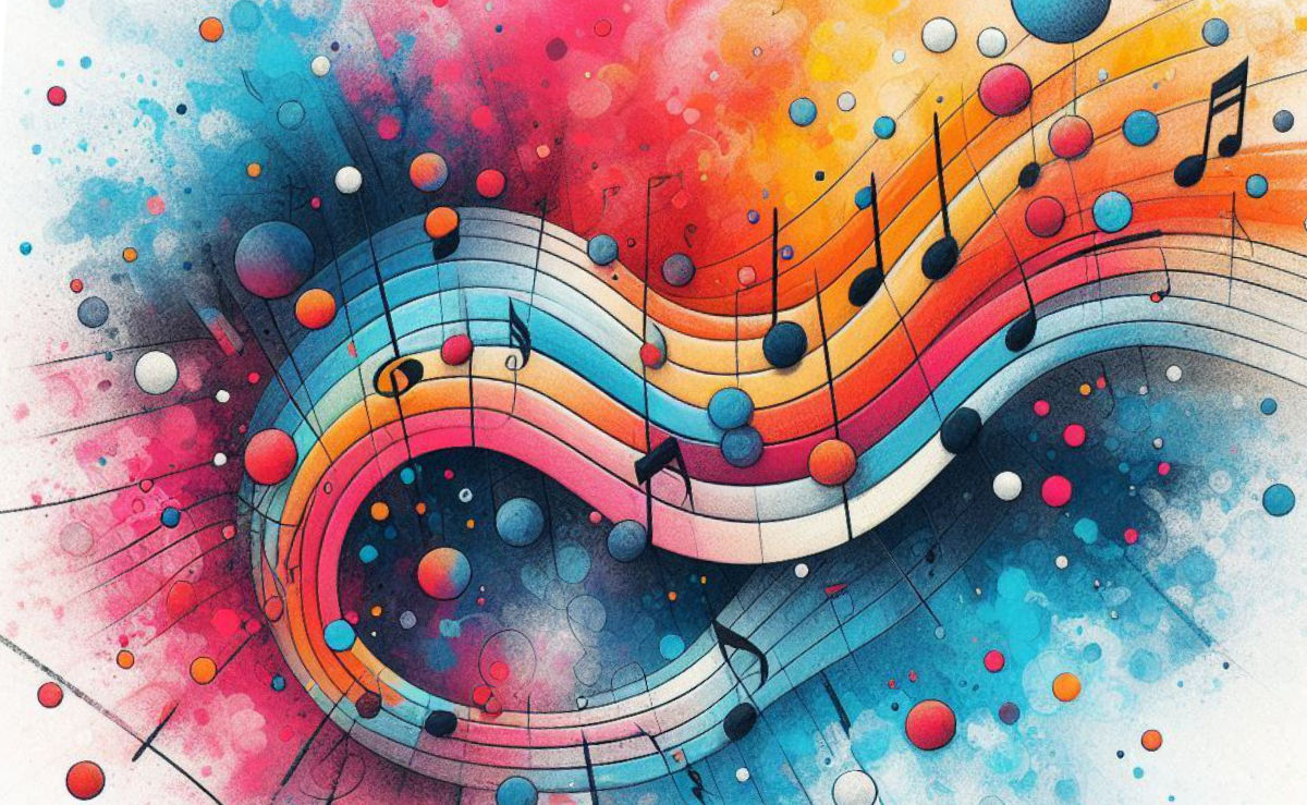 abstract drawing of random music